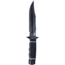 SOG Specialty Knives &amp; Tools Tech Bowie Fixed Blade Knife, 6.4in, AUS-8 Blade, Clip Point, Black, Kraton Handle, Black, SOG-S10B-K