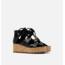 Sorel Cameron Flatform Lace Wedge Sandals Leather - Womens, Black/Gum 2, 9.5 US, 1981631-010-9.5