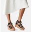 Sorel Cameron Flatform Lace Wedge Sandals Leather - Womens, Black/Gum 2, 9.5 US, 1981631-010-9.5