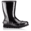 Sorel Joan Rain Short Gloss Rubber Boot, Womens, Black/Sea Salt, 5 US, 1757541010-5