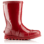 Sorel Joan Rain Short Gloss Rubber Boot, Womens, Red Dahlia/Candy Apple, 11 US, 1757541661-11