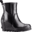 Sorel Joan Rain Wedge Chelsea Rubber Boot-Black/Sea Salt-Medium-11