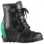 Sorel Joan Rain Wedge Rubber Boot - Women's-Black/Bright Emerald-Medium-10.5