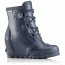 Sorel Joan Rain Wedge Rubber Boot, Women's, Collegiate Navy/Atmosphere, 9.5 US, 1717591464-9.5