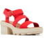 Sorel Joanie Heel Ankle Strap Sandals - Womens, Red Glo/Honey White, 9, 2069761-617-9