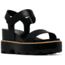 Sorel Joanie IV Y Strap Wedge Sandals - Womens, Black/Sea Salt, 5, 2076831-010-5