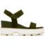 Sorel Joanie IV Y Strap Wedge Sandals - Womens, Utility Green/Honey White, 6.5, 2076831-355-6.5