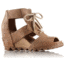 Sorel Joanie Lace Wedge Sandal - Women's-Sahara/Fawn-Medium-8