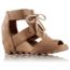 Sorel Joanie Lace Wedge Sandal - Women's-Sahara/Fawn-Medium-10