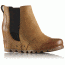 Sorel Lea Wedge Leather Casual Boot, Women's, Camel Brown, 5 US, 1787771224-5