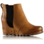 Sorel Lea Wedge Leather Casual Boot, Womens, Camel Brown, 9.5 US, 1787771224-9.5