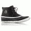 Sorel Out 'N About Textile Casual Boot, Women's, Black/Sea Salt, 12 US, 1797801010-12