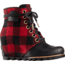 Sorel PDX Wedge Plaid Casual Boot - Women's-Black-Medium-7.5