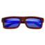 Spectrum Clark Wood Sunglasses, Cherry Frame, Blue Lens, One Size, SSGS119BL