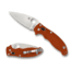 Spyderco Manix 2 Sprint Run Folding Knife, 3.4 in Blade, CPM REX 45 Tool Steel, Plain Edge, G10 Handle, Burnt Orange, C101GPBORE2
