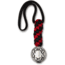 Spyderco Pewter Flat Bead w/Lanyard, Red and Black, BEAD5LY