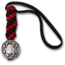 Spyderco Pewter Flat Bead w/Lanyard, Red and Black, BEAD5LY