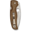Spyderco Sprint Run Shaman Folding Knife, 3.62in, Z-Wear PM Steel, Drop Point Blade, Canvas Micarta Scales Handle, Brown, C229MPZW