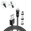 Statik Statik 360 Universal Charge Cable w/ 3 Rotating Magnetic Connectors, 6ft/2M, Black, PUP-0386