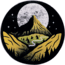Sticker Art Mountain And Moon Stickers, MOUNTAIN AND MOON
