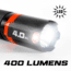 STKR Concepts BAMFF 4.0XL- 400 Lumens Dual LED Flashlight, Black/ Red, 00156