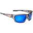 Strike King Plus Cypress Sunglasses, Matte Translucent Crystal Frame, Multi Layer White Blue Mirror, Gray Base Lens, SG-SKP433