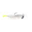 Strike King Tidal Shrimp Fishing Lure, Pre-rigged Soft Plastic Shrimp Bait, Durable Mesh Tail, 2/0 Single Hook, 3 1/2in, 1/4oz, Pearl Chartreuse Tail, PRSSW3-492
