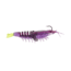 Strike King Tidal Shrimp Fishing Lure, Pre-rigged Soft Plastic Shrimp Bait, Durable Mesh Tail, 2/0 Single Hook, 3 1/2in, 1/4oz, Purple Firetiger, PRSSW3-516
