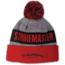 StrikeMaster Pom Beanie - Red Black, SMBEANIE5