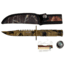 Survivor Fixed Blade Knives w/Compass and Survival Kit, 4.25 in, 3Cr13 Stainless Steel Stainless Steel, Bowie, Camo, HK-690CA