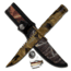 Survivor Fixed Blade Knives w/Compass and Survival Kit, 4.25 in, 3Cr13 Stainless Steel Stainless Steel, Bowie, Camo, HK-690CA
