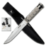 Survivor Fixed Blade Knives w/Compass and Survival Kit, 4.75 in, 3Cr13 Stainless Steel Stainless Steel, Bowie, Silver, HK-690S