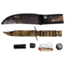 Survivor Fixed Blade Knives w/Compass and Survival Kit, 5 in, 3Cr13 Stainless Steel Stainless Steel, Bowie, Camo, HK-695CA