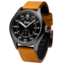 Szanto Heritage Aviator Watches, Black Dial, Tan Strap, Gun Gray, One Size, SZ 2757