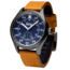 Szanto Heritage Aviator Watches, Blue Dial, Tan Strap, Gun Gray, One Size, SZ 2756