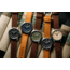 Szanto Heritage Aviator Watches, Black Dial, Brown Strap, Steel, One Size, SZ 2754