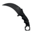 Takumitak Midnight Fixed Blade Knife, 4.75 in Blade , 3cr13, Black, TKF307
