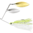 Terminator Pro Series Spinnerbait, Willow/Willow Blades, Nickel/Gold Blade Finish, Chartreuse and White Shad, 1/2oz, PSS12WW02NG