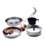 Texsport Cookware Set, 6.50" Diameter Frying Pan, 6.50" Diameter Serving Dish, 16 fl oz Boiler, Lid, 8 fl oz Mug 13156TEX