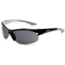 Timberland TB7069 Semi-Rimless Wrap Sunglasses w/ Cutout Detail, Pearl Black Frame &amp; Solid Smoke Lens TB70690001A