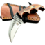 Titan International Knives Fixed Blade Knife, 2.5in, Carbon Steel, Karambit, Black Walnut TC-53