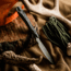 Toor Knives Vellum Fixed Blade Knife, 3.5in, CPM 154, Ebony Handle, Spanish Moss, Vellum-Spanish Moss