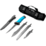 TRUE Hunt Processor Fixed Blade Knives Kit, 4/6/8/8 in, 5Cr13 Steel, Hunting, TPR Handle, Titanium Nitride, TRU-FXK-1001