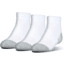 Under Armour Heatgear Tech Socks, Pack of 3, White, 7-9 Youth Large, U326-WHT-YL