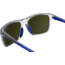 Under Armour Hustle JR Sunglasses with Cystral Clear Frame and Transparent Blue Temple Tips with Blue Mirror Lens, Medium, UA7002S QM4-Z0
