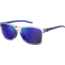 Under Armour Hustle JR Sunglasses with Cystral Clear Frame and Transparent Blue Temple Tips with Blue Mirror Lens, Medium, UA7002S QM4-Z0
