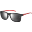 Under Armour Hustle JR Sunglasses with Transparent Jet Grey Frame and Red Temple Tips with Silver Mirror Lens, Medium, UA7002S 268-T4