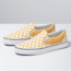 Vans Classic Checkerboard Slip-On Shoes, Ochre/True White, 5, VN0A38F7QCP-CB-O/TW-5