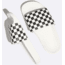 Vans Slide-On - Womens, Checkerboard White/Black, 12, VN0004LG27K-27K-5