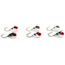 Vexan 6-Pack Red Eye Glow Tungsten T-VEX Ice Fishing Jig, Red Eye Glow, 1.1g, 3mm, Circ24pk 6mm Jand JBox